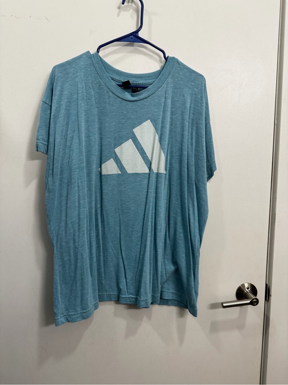adidas Light Teal Crew Neck Logo T-Shirt